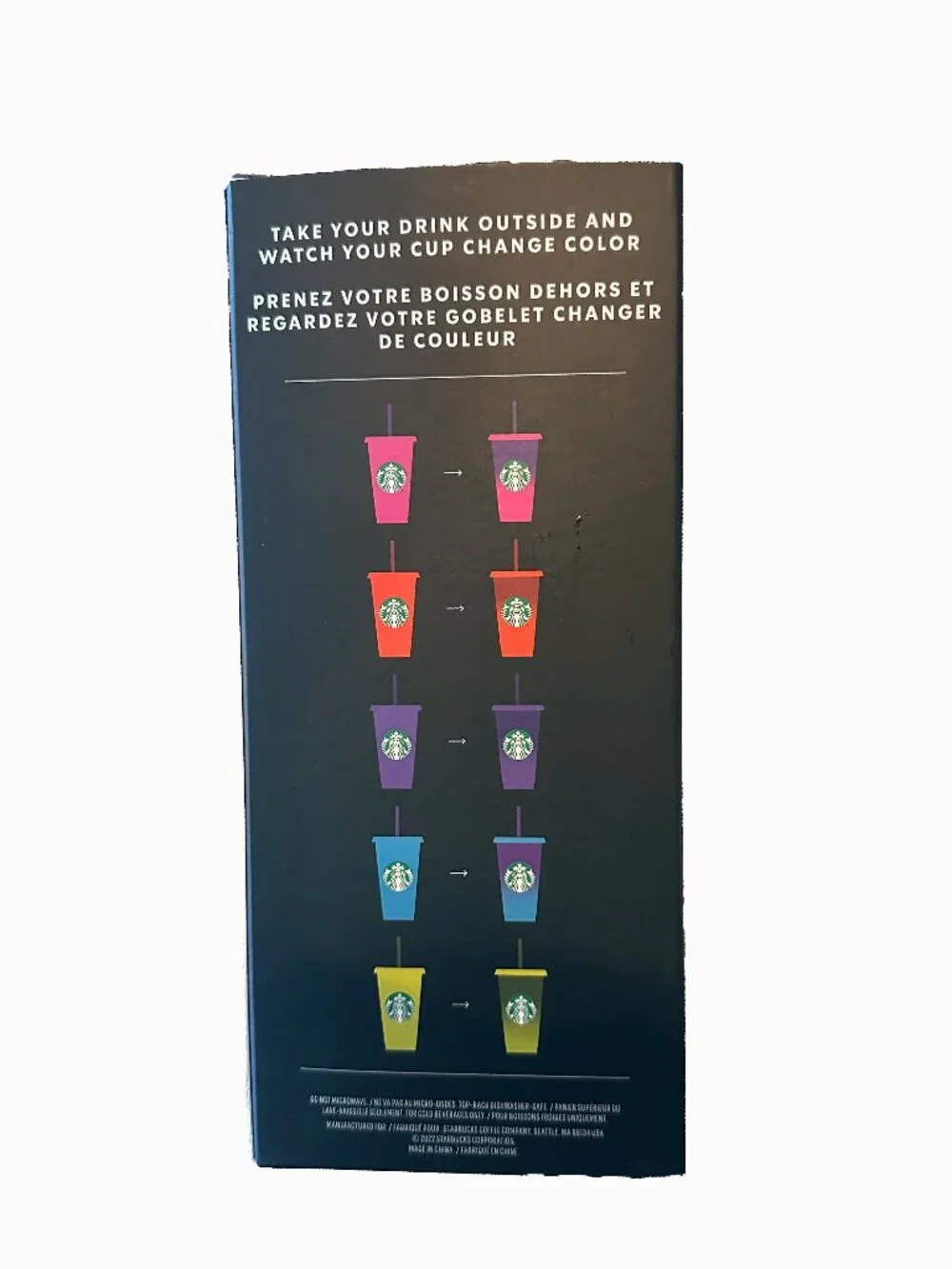 5 Starbucks Color Changing Cold Cups w/ lids and straws